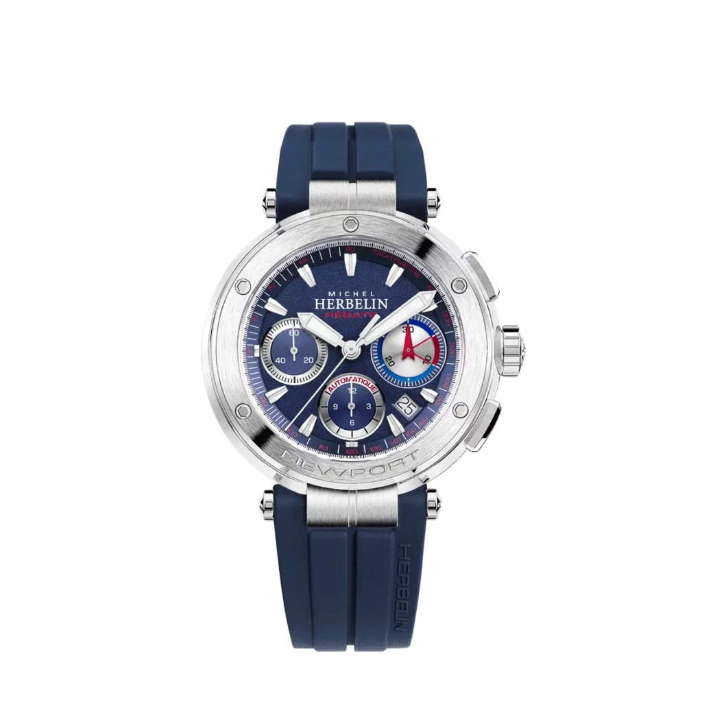 montre automatique regate homme bracelet FKM bleu