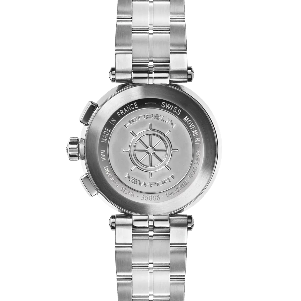 dos montre herbelin newport femme cadran nacre acier inoxydable
