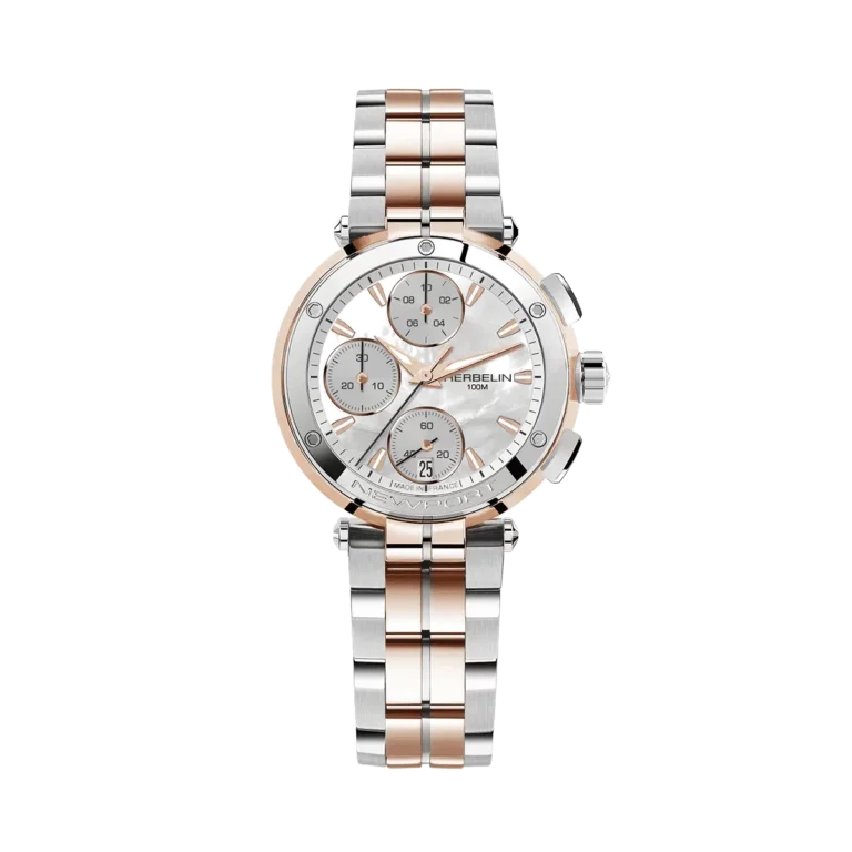 montre herbelin bicolore acier pvd or rose modele femme elegant newport