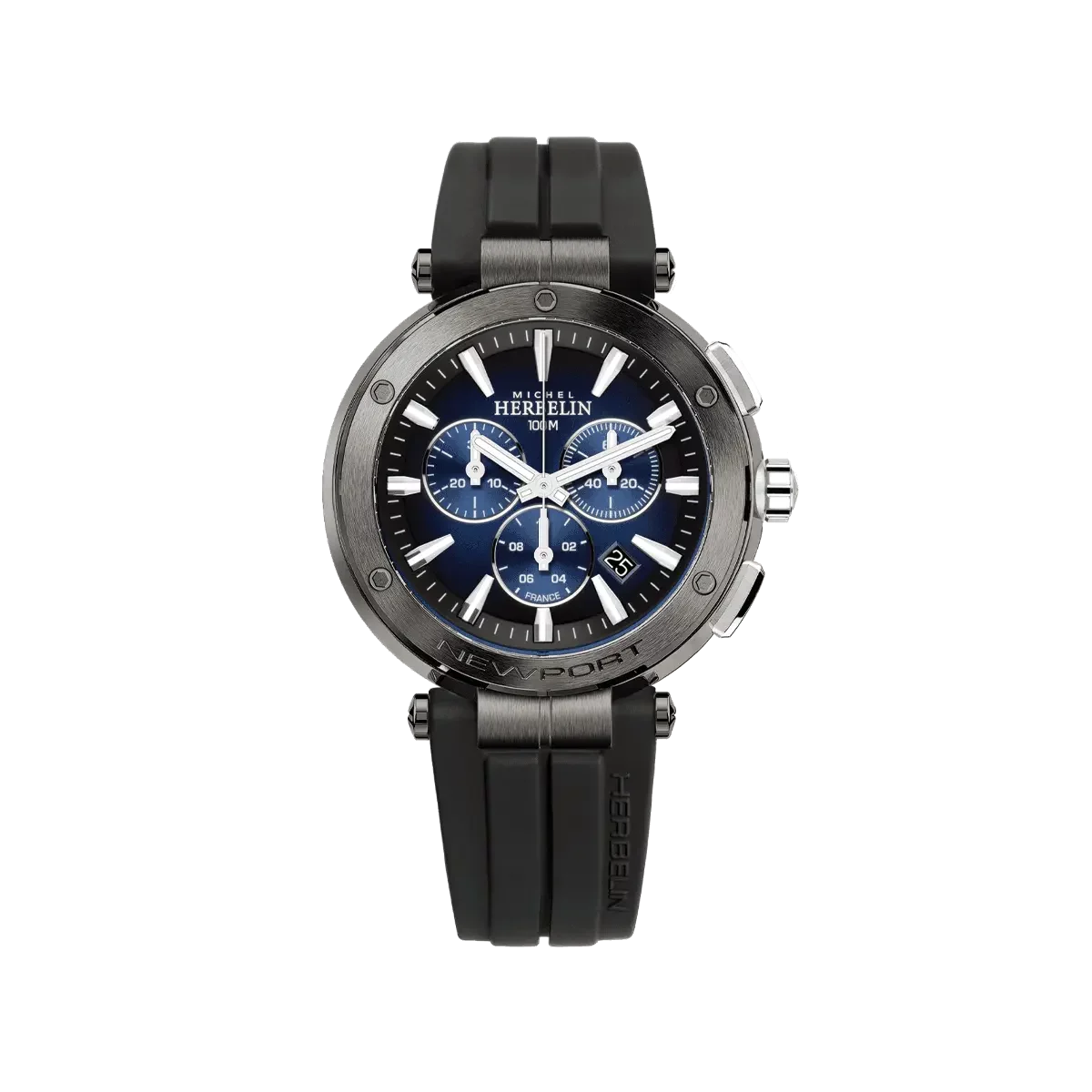 Montre Herbelin Newport Héritage - Orologio Cronografo Uomo In Acciaio Inox Con Vetro Zaffiro - Quadrante Blu