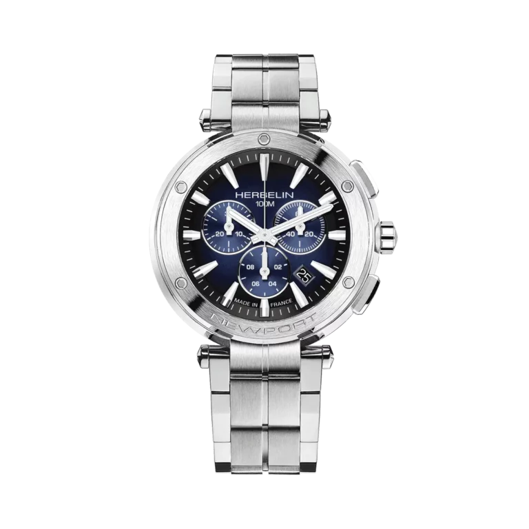 montre newport chrono bracelet acier milanais herbelin