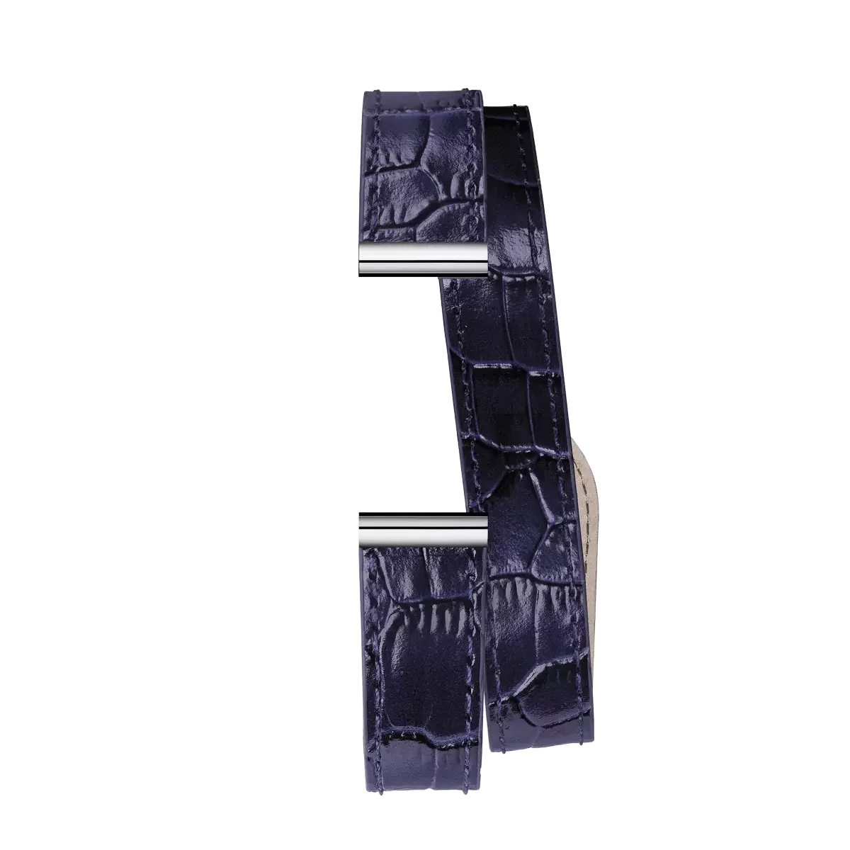 bracelet antarès façon croco bleu marine