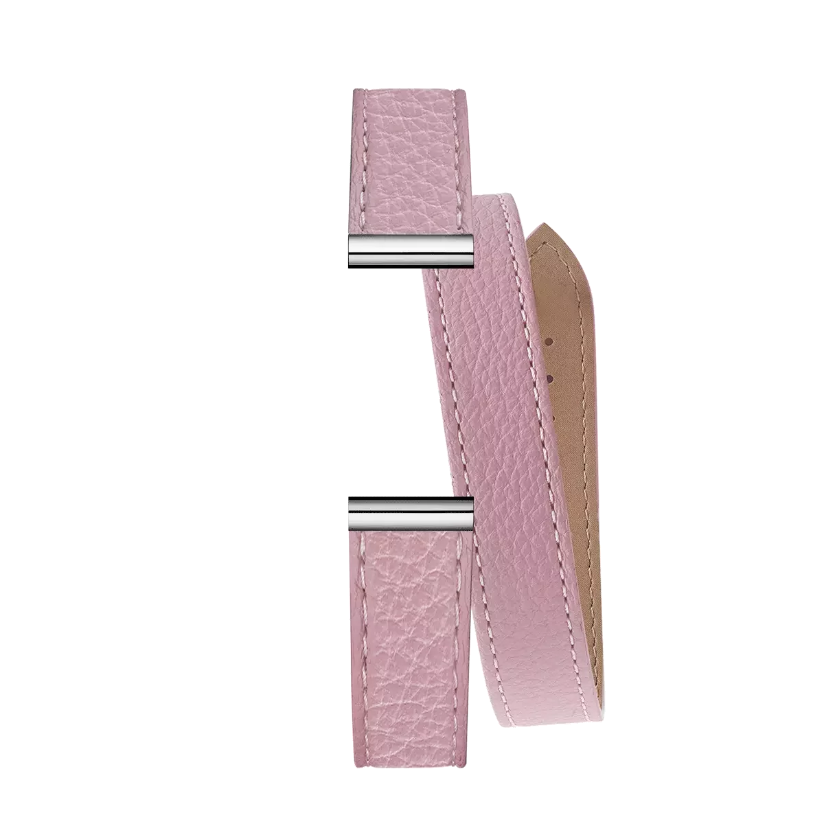 bracelet double tour rose pale antares en cuir élégant