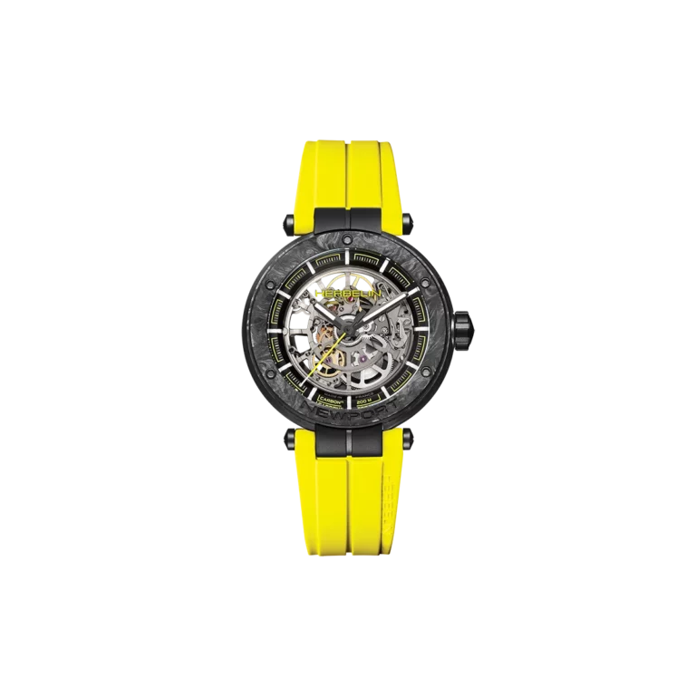 NEWPORT – CARBONE TITANE SQUELETTE – Bracelet JAUNE