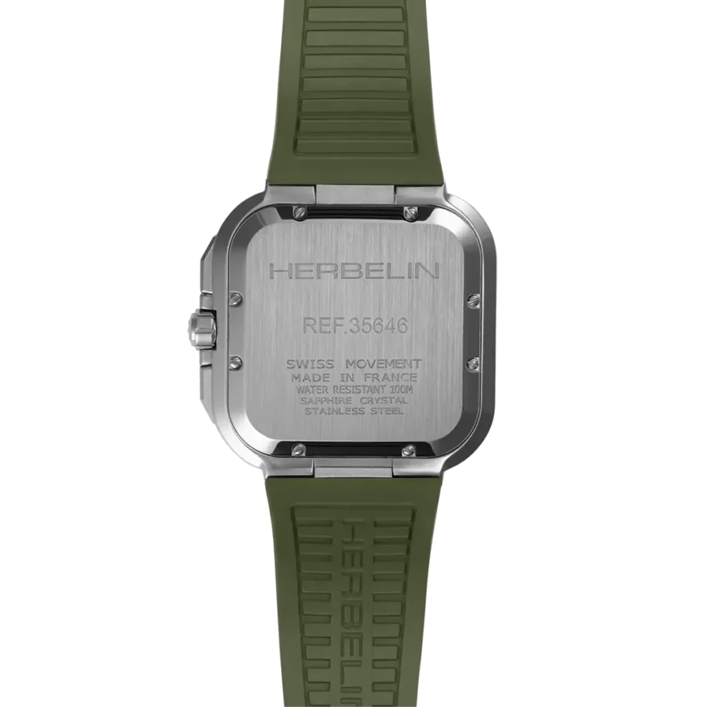Men's Watch CAP CAMARAT SQUARE Chrono Kaki & FKM Kaki | HERBELIN