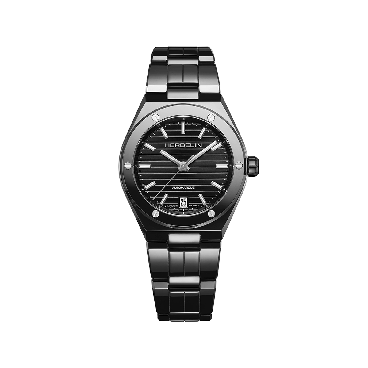 montre automatique homme herbelin noir poli