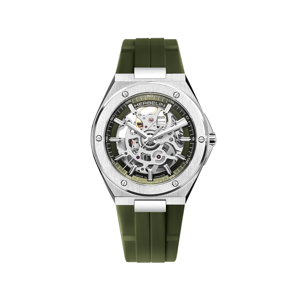 montre squelette homme herbelin kaki