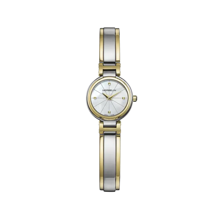 montre quartz femme herbelin bicolore & nacre