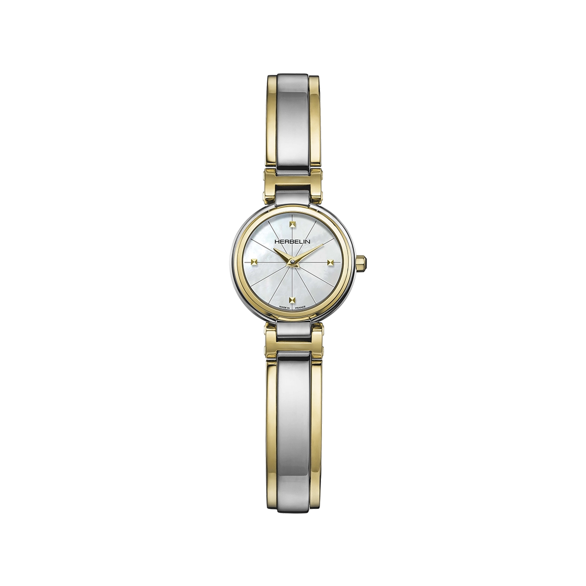 montre quartz femme herbelin bicolore & nacre