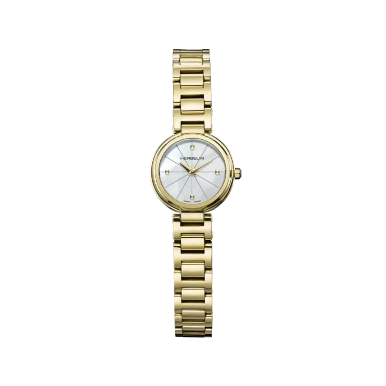 montre quartz femme herbelin nacre & pvd or jaune