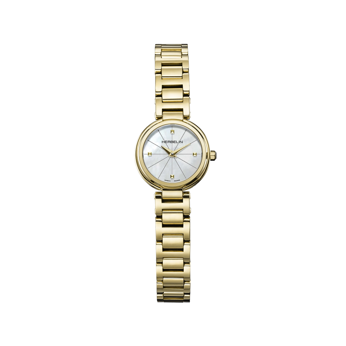 montre quartz femme herbelin nacre & pvd or jaune