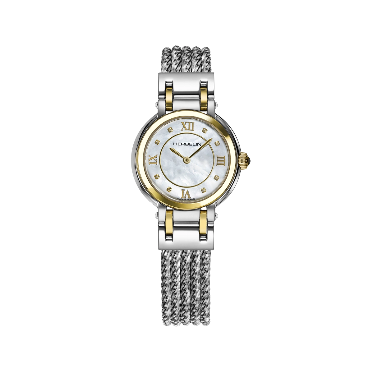 montre quartz femme herbelin nacre & zircons