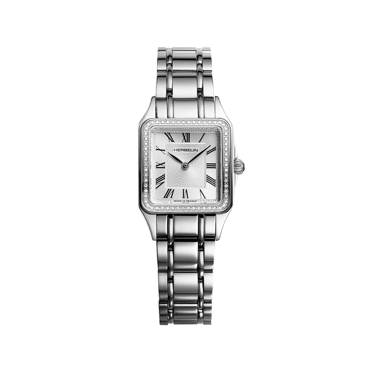 montre quartz femme herbelin acier & diamants