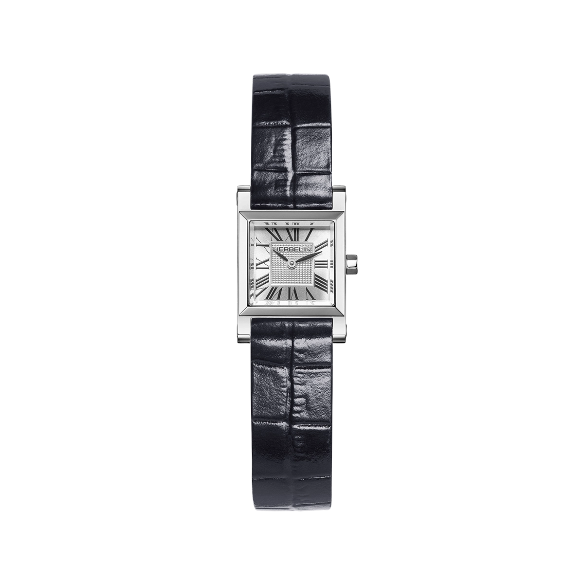 montre quartz femme herbelin acier & cuir bleu